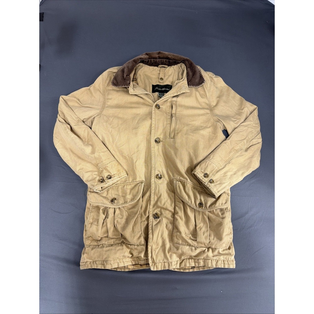 Vintage Men's Eddie Bauer Chore Barn Field Jacket Khaki Tan Coat Medium
